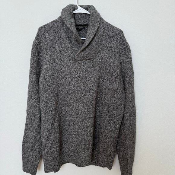Men's Banana Republic Cotton Blend Cowl Neck Sweater Gray Large - Picture 1 of 7